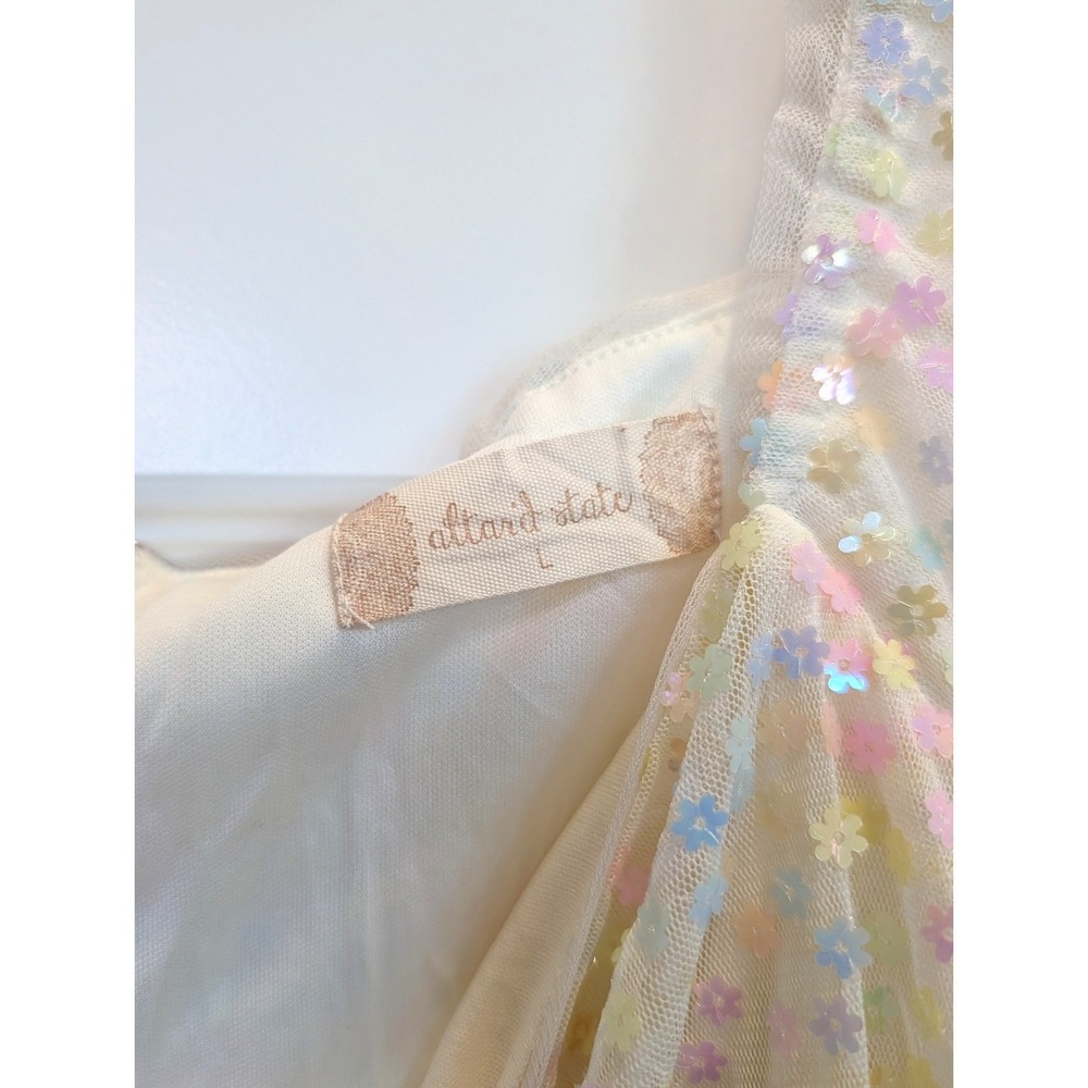 Altar'd State Floral Sequin Cream Mini Dress - Picture 6 of 10